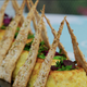 The judges’ example technical, twice-baked Stilton soufflés with lavosh crackers